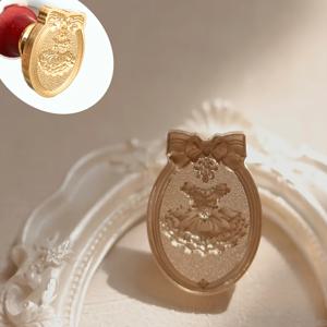 TEMU 드레스용으로 디자인된 레리프 왁스 씰 스탬프 헤드가 특징인 정교한 공예품. 다층 황동 헤드가 특징이며, 정교하게 조각되었으며, 수제 프로젝트 및 선물용으로 적합합니다.|실링왁스