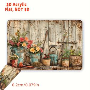 TEMU 2D 플랫 디자인, 매력적인 빈티지 플로럴 나무 간판 - 7.98X5.8인치 나무 벽걸이 장식, 가정, 사무실, 바, 카페, 차고 및 도서관에 적합 - 내구성, 간편한 실내 및 실외 장식