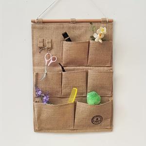 TEMU 1pc 면 천 매달린 보관 가방 - 입구, 복도, 거실 및 침실용 다중 포켓 정리함, 벽걸이형, 지퍼 잠금 장치가 있는 내구성 있는 직물, 방 장식, 매달린 선반