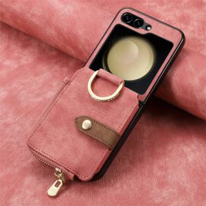 TEMU 폰 케이스: ZFlip 6용 지퍼 폴딩 링 지갑 ZFlip5/4 카드 폰 케이스