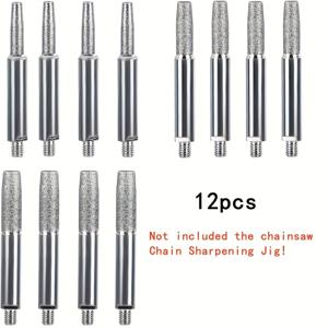 TEMU 12개 고경도 체인소우 연마석 - 3가지 사이즈 (4mm, 4.8mm, 5.5mm) 수동 샤프닝 휠, 전원 불필요, 야외 및 잔디 장비 유지보수용 내구성 그릿, 체인소우 샤프너, 질감 표면 디자인, 메탈릭 마감