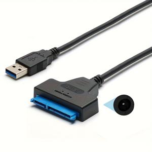 TEMU LDPCSJ USB 3.0 to SATA 케이블, 2.5인치 외장 HDD SSD 어댑터 호환, SATA to USB 하드 드라이브 어댑터 케이블, Seagate 및 WD 2.5 & 3.5인치 HDD/SSD용, 최대 6Gbps 지원, SATA III 22핀 변환기