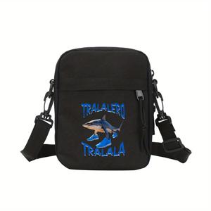 TEMU 소년용 캐주얼 미니 옥스포드 크로스바디 백 - 조절 가능한 스트랩, 블루 피쉬 & 