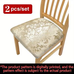 TEMU 2/4/6개입, 가벼운 럭셔리 레트로 질감 패턴, 창의적으로 디자인된 고급 쿠션 커버, 탈착식 및 세탁 가능, 내구성 좋은 의자 시트 보호대, 식탁 의자 및 테이블에 적합, 주방 및 식당을 위한 모던 홈 데코