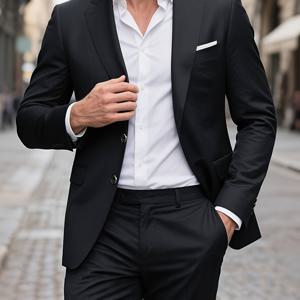 TEMU 남성용 투피스 정장, 싱글 브레스트 디자인, 2개의 단추, 노치 라펠 스타일. 블레이저와 바지 포함. 결혼식, 파티, 캐주얼 포멀 행사, 비즈니스, 일상적인 모임에 적합.