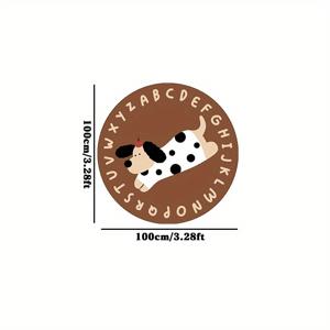 TEMU 두꺼운 10mm 고품질 모조 캐시미어 도트 프린트 베이스 카툰 레터 강아지 패턴 거실 매트 라운드 대형 면적 귀여운 침대 옆 플러쉬 매트 홈 클로커룸 소파 커피 테이블 소프트 매트