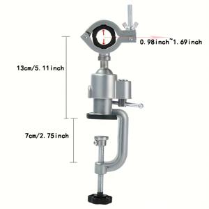 TEMU 전기 그라인더용 360° 조절 가능한 클램프 고정대 - 내구성 강한 방청 금속 도구 홀더, 미끄럼방지 고무 패드 포함, 4-16mm² 샤프트 호환, 산업 및 DIY 연마/연삭/드릴링용 380° 회전 & 360° 클램핑, 견고한 그립 구조