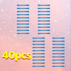 TEMU 40개 Yorostar 컬링 로드 세트 | 여성용 콜드 웨이브 헤어 롤러, 긴머리, 중간머리, 짧은 머리에 적합, 미용 도구, 블루.