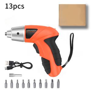 TEMU 오렌지 충전식 휴대용 전동 드라이버 세트, 무선 전동 드라이버, LED 라이트 포함 완전 액세서리, DIY 애호가, 가정 수리, 가구 조립/가전 분해/전자 제품 DIY에 적합