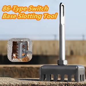 TEMU 타입 86 스위치 베이스 그루브 밀링 도구 - 내구성 있는 구조의 헤비듀티 해머 액세서리, 휴대용 스퀘어 소켓 펀처, 인체공학적 핸들, 경화 및 마모 방지, 전기 기술자 필수 홀 오프너 매직 완드, 탄소강 블레이드와 미끄럼 방지 그립이 있는 빠른 드릴링 장치, 전기 기술자 & DIY 프로젝트에 적합한 필수 홈 수리 도구