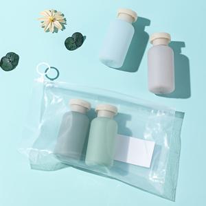 TEMU 100ml 라벨이 있는 지퍼형 재사용 가능 여행용 화장품 병 4개 - 로션, 샴푸, 세럼용 휴대용 누출 방지 스퀴즈 백 (재사용 가능, 컴팩트, 경량, 피트니스, 및 휴가 필수품 보관에 적합)