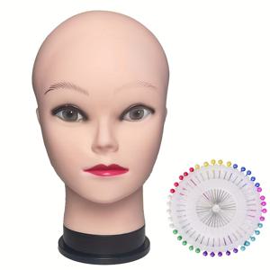 TEMU 블랙 베이스가 있는 전문가용 대머리 머리 모델 - 실물 같은 가발 제작, 헤어스타일링, 메이크업 훈련, 미용 학교, 살롱, 극장용 - 안정적인 베이스, 가발 캡, 헬멧, 마스크 호환 가능 - 내구성 있는 구조, 헤어스타일링 연습, 전문가급 모델, 오래가는 재료, 디스플레이 헤드 모델, 코스메톨로지 학생용