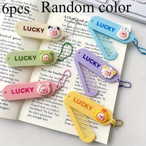 TEMU 6개입 귀여운 동물 헤어 브러시 - 접이식 휴대용 빗질기, 여행용, 플라스틱 브러시 (공룡/유니콘 디자인) - 헤어 케어, 컴팩트 접이식 빗