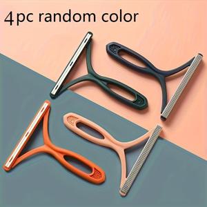 TEMU 4pcs 재사용 가능한 먼지 제거기 - 수동 정적 머리 및 먼지 면도기, 옷, 스웨터, 카펫에 적합 - 애완 동물 머리 및 먼지 청소기, 코트, 애완 동물 머리 제거기