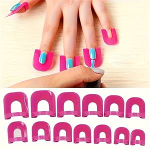 TEMU 손톱 페인트를 보호하기 위한 26개의 재사용 가능한 부드러운 플라스틱 필름 세트 - 얼룩 방지 및 쉽게 청소할 수 있으며 초보자 및 DIY 열혈 팬을 위한 이상적인 도구, 냄새 없는 손톱 아트 보호 도구, 가정 및 전문 환경 모두에 적합하며 부드러운 플라스틱 재질로 제작되었습니다.