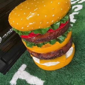 TEMU 신발 갈아 신는 데 적합한 창의적이고 독특한 햄버거 스툴, 작은 커피 테이블 장식, 사무실, 가정, 주방 및 정원과 같은 다양한 환경에 적합한 햄버거 모델 장식품