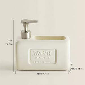 TEMU 1개 유럽 레트로 크림 세라믹 로션 병 - 프레스 타입 디스펜서, 대용량 욕실 보관함, 고정형 설치, 전기 불필요, 빈티지 스타일 모던 욕실 장식, 클래식 오벌 디자인, 쉬운 청소 소재, 매끄러운 마감, 홈 정리, 우아한 인테리어, 내구성 있는 재질, 데코