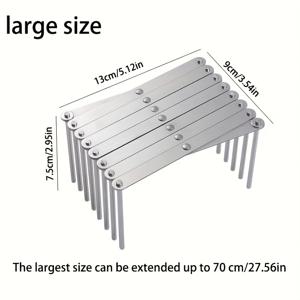 TEMU 1/2개 스테인리스 확장형 주방 보관대, 가정용 접시 및 냄비 뚜껑 보관대, 다기능 물빠짐 보관대, 카운터탑 공간 절약 도구|식기건조대