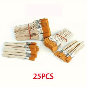 TEMU Wow, 페인트 브러쉬 세트 25개 (평면 브러쉬, 페인트 브러쉬, 바베큐 브러쉬, 페인팅 나일론 로우 브러쉬, 페인트 브러쉬, 코너 브러쉬, 글레이즈 세트). 총 5가지 사이즈, 각 사이즈당 5개 브러쉬.