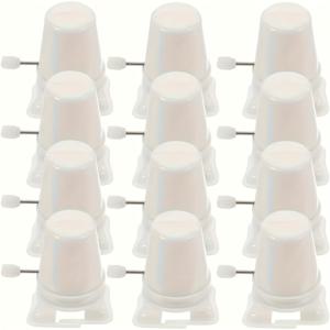 TEMU 풍선 스프링이 장착된 미니 로봇 움직임 기구 12개 세트입니다. 점토 모델용 교체 가능한 다리와 레이저 컷팅 흰색 플라스틱 전원 단위가 특징입니다.