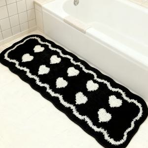 TEMU 홈 데코 라이트웨이트 러그, 사계절 플러시 마이크로파이버 도어매트, 부드러운 두꺼운 욕실 매트, 벨벳 흡수 욕조 패드, 긴 플러시 미끄럼 방지 주방 욕실 매트, 내구성 강한 세탁 가능 펠트 카펫, 3가지 사이즈 제공