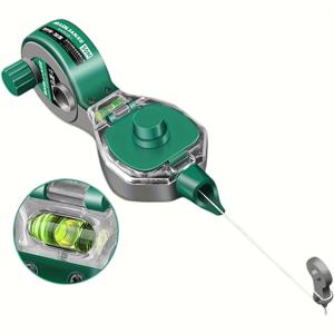 TEMU 164피트(50m) 스냅 라인 릴 키트, 레벨 게이지 포함 마킹 잉크 버킷, 목재·석재·콘크리트 벽보드용 마킹 도구, 데크 건설자 및 프레임 작업자, 지붕공에 이상적