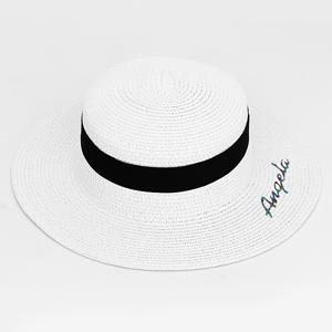 TEMU 2D 평면 맞춤형 글자 아크릴 스트로우 모자 - 21가지 색상 옵션, 넓은 챙, 조절 가능한 끈 & 사각 버클 돔 디자인, 여름 여행 및 해변 휴가용