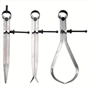 TEMU 3pcs 8인치 스프링 칼리퍼 세트 내부 측정 유형 플랫 레그 탄소강 기계공 도구 은색 칼리퍼 금속 공작 정밀 측정