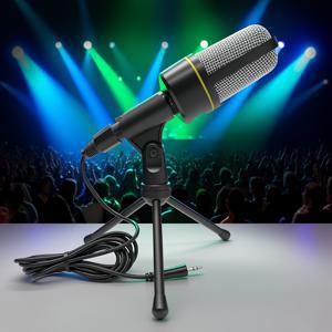 TEMU SF-920 콘덴서 마이크는 데스크탑 삼각대와 3.5mm 오디오 잭이 함께 제공되어 컴퓨터, 게이밍, 스트리밍 및 팟캐스팅에 적합합니다.