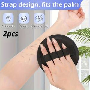 TEMU 2개 세트 헤비듀티 바스 스크러버 - 전기 없이 사용 가능한 두꺼운 라운드 샤워 스크럽망, 등·다리·발 각질 제거용 - 홈 & 스파 필수품 추천, 에르고노믹 욕실 도구, 튼튼한 각질 제거 네트