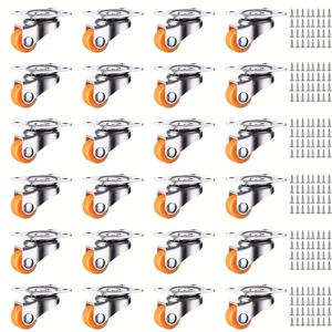 TEMU 24개 미니 회전 바퀴, 0.5인치 소형 바퀴 (저고도 자가 접착 스틸 상판 포함), 소형 가전제품, 가구, 장난감 카트, 보관 상자 및 용기에 적합 (설치 나사 포함).