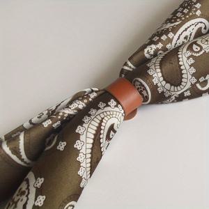 TEMU 27.5인치 스퀘어 페이즐리 스카프 - 남성용 빈티지 스타일 멀티 넥타이, 허리 밴드 & 헤드 커버 - 올리브 그린 & 브라운 우아한 액세서리, 풍부한 질감, 패션 액세서리, 클래식 패턴, 원단, 스타일리시 넥웨어, 남성 패션