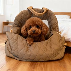 TEMU 소형 강아지용 토끼 고양이 캐리어, 대형 포켓 소프트 사이드 접이식 여행용 개 운반 가방, 강아지 차량 시트