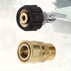 TEMU 1세트 - 내구성 강한 황동 액세서리 포함 M22 내부 나사산 및 퀵 릴리스 기능, 노즐 및 부착물 간편 전환 가능한 고압 세척기 어댑터 키트, 효율적인 청소용 고압 워셔 액세서리