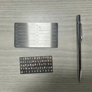 TEMU 시드 프레이즈 백업 플레이트 PLUS, 스테인리스 스틸 콜드 월렛 스토리지, 12-24 BIP39 단어용, 더 큰 쓰기 공간이 있는 양면, 텅스텐 각인 펜 및 문자 템플릿 포함