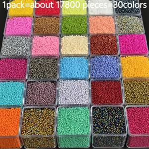 TEMU 18,800개 1.8mm 고품질 체코 유리 씨드 비즈 - 30색 컬러 장식용 비즈 - DIY 액세서리 제작에 적합한 균일 사이즈 - 핸드메이드 귀걸이, 팔찌, 목걸이 만들기 위한 무한 디자인 가능성