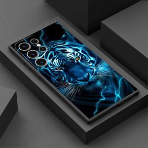 TEMU 전화 케이스, 전기와 호랑이 카툰으로, 다양한 삼성 갤럭시 모델(갤럭시 S25 울트라, 노트 20 울트라 등)과 호환 가능합니다.