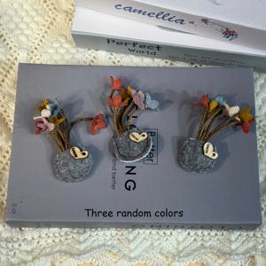 TEMU 1개/3개 수제 민족 스타일 3D 화분 브로치 - 가방, 옷, 머리핀 & 축제 의상용 생동감 있는 혼합 색상 아크릴 플로랄 액세서리, 텍스처 마감, 내구성 있는 소재의 장식 핀, 창의적인 드레서