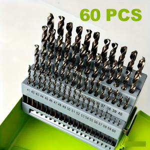 TEMU 60개 드릴 비트 세트 - 고속도강 재질, 135° 분할 포인트 디자인으로 금속, 주철, 나무 작업에 적합 - 튼튼한 금속 보관 케이스 포함.