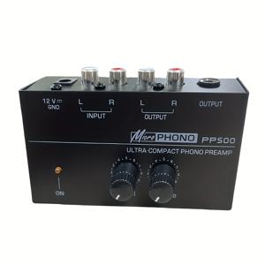 TEMU 초소형 Phono 프리앰프, PP500 Phono 턴테이블 프리앰프, RCA 출력 & 저소음 작동, 12볼트 DC 어댑터 전원 공급 (플러그 미포함)