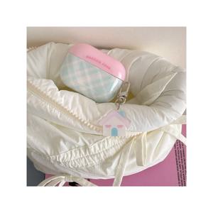 TEMU 핑크 그린 체크무늬 집 걸이 이어폰 케이스 애플용 AirPodsPro2 케이스/에어팟 프로 케이스/에어팟 4 케이스/에어팟 3 케이스/에어팟 2 케이스