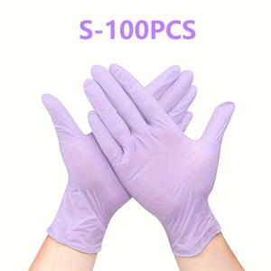 TEMU 100개입 니트릴 장갑, 9인치 보라색 파란색 고무장갑, 방수 및 미끄럼 방지, 휴일 선물, 주방 설거지 장갑, 가정용 청소장갑, 욕실 청소장갑