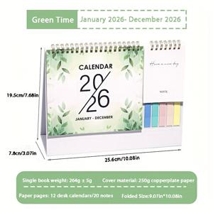 TEMU 2026년 플로럴 데스크 캘린더, 월간 플래너 및 노트 섹션 포함 - 1월부터 12월까지, 아름다운 꽃 디자인, 사무실 조직 및 일일 알림에 이상적, 월간 플래너 캘린더