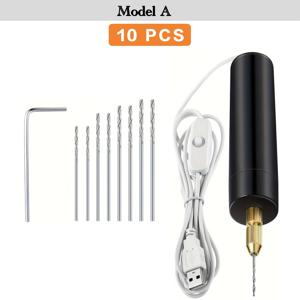 TEMU 미니 드릴 세트 10pcs/110pcs/410pcs USB 전원 미니 드릴 키트, 렌치 및 헥스 키 플라이어 포함, 레진 주조 몰드, DIY 열쇠고리 공예 도구 - 레진·플라스틱·목재·폴리머 클레이 펜던트 제작용. 다양한 요구를 충족하는 세 가지 세트