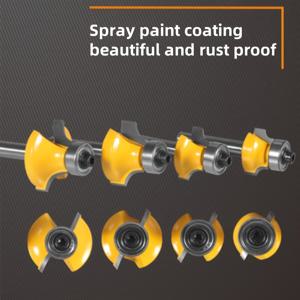 TEMU 4개 1/4인치 샹크 목공 라운드 코너 라우터 비트 세트, 텅스텐 카바이드 팁, 날카롭고 내구성 있는 나무 가장자리 트리밍 및 R-베벨링용