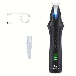 TEMU LED 라이트가 있는 개 그루밍 전기 클리퍼, 와이드 블레이드 애완동물 털 커터, 저소음 개와 고양이 트리밍, 타입-C 충전식 무선 뷰티 클리퍼