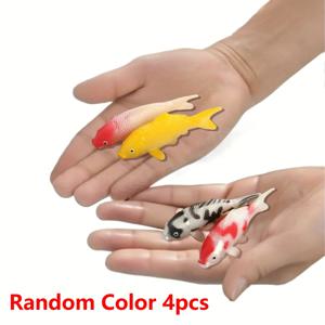 TEMU 2/4개 모조 코이 어항 장식 | 오렌지, 화이트, 블랙, 레드 멀티컬러 인공 물고기 | 담수 탱크/연못 조경 장식품 | 섬세한 스케일과 생생한 눈 디자인 | 화학 오염 없는 플라스틱 | 스트레스 해소 도구