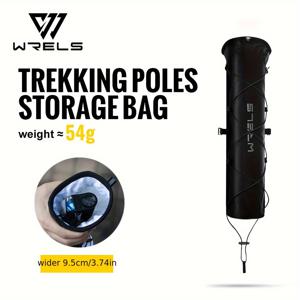 TEMU 1개 WRELS 휴대용 트레킹 폴 액세서리 가방 - 퀵액세스, 바닥 메쉬 배수 설계, 조절 가능한 드로스트링 클로저, 내구성 있는 소프트 쉘, 세탁 가능 블랙 오거나이저 (백팩 호환), 하이킹 및 캠핑 여행 장비, 슬림한 디자인, 강화 스티칭, 아웃도어 애호가를 위한 아이템|등산가방