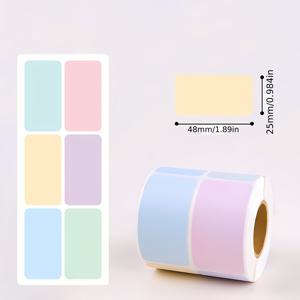 TEMU 400/800개 모란디 컬러 자체 접착식 이름표 스티커 - 화이트 테두리, 파스텔 직사각형 라벨 (사무실, 학교, 창고 정리용) - 폴더, 바인더, 용품 라벨링을 위한 귀여운 스티커, 미니멀 디자인, 쉽게 떼는 접착 태그, 오피스 워커