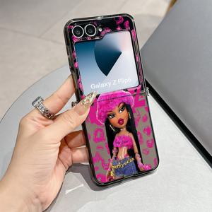 TEMU 삼성 갤럭시 Z 플립 7, Z 플립 5, Z 플립 6용으로 호환되는 귀여운 입술 프린트 인격 패션 인형 폰 케이스, 드롭을 위한 투명한 소프트 백 커버를 특징으로 합니다.